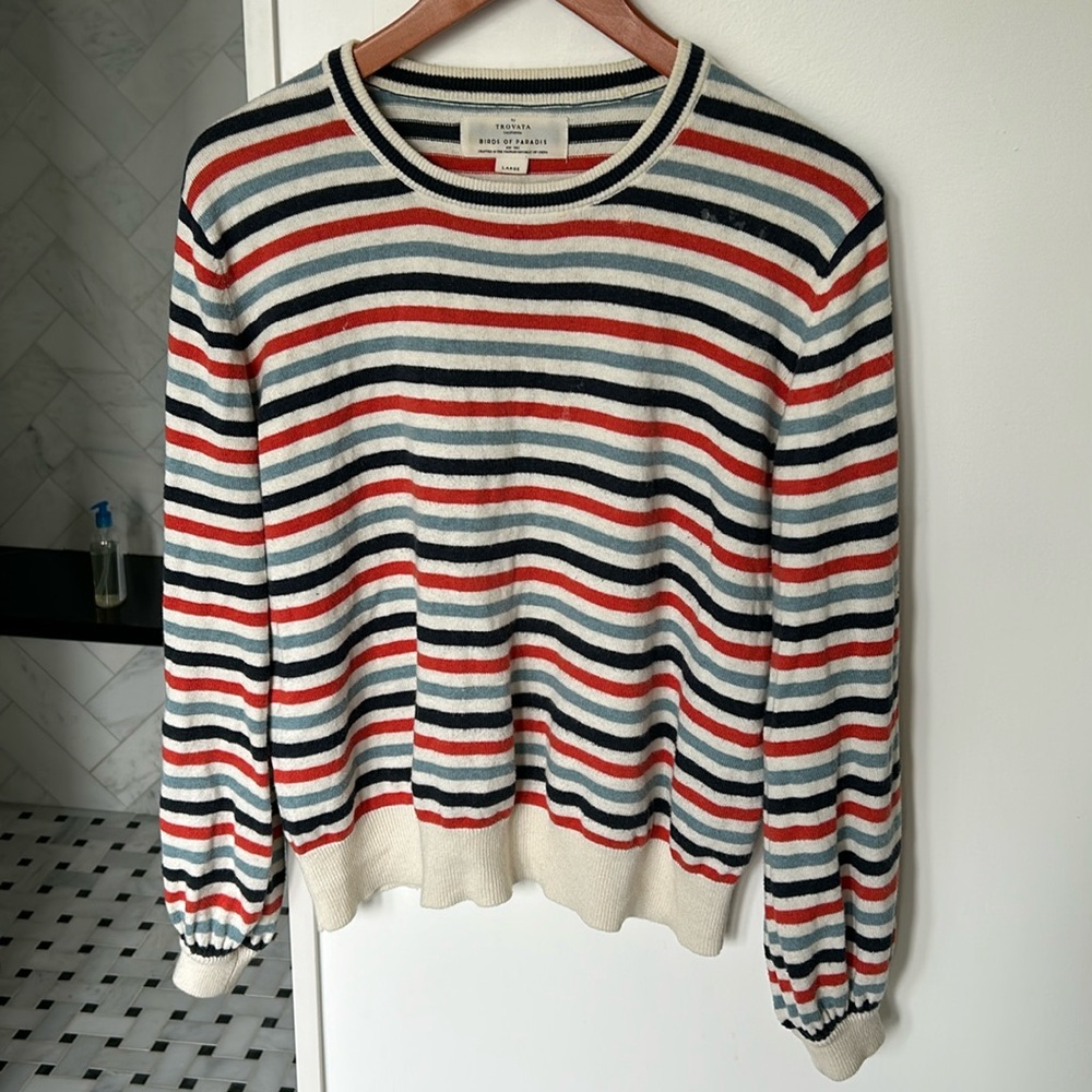 Trovata birds of paradis cotton/cashmere sweater